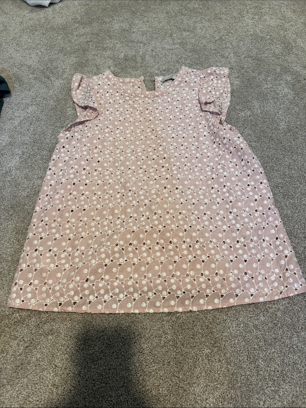 LOFT Pink Floral Eyelet Top